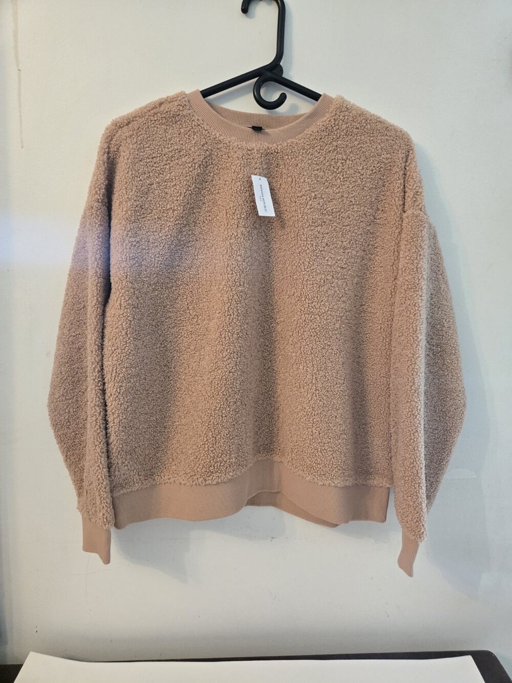 Banana Republic Fleece Sweatshirt Beige Womens Size M New With Tags